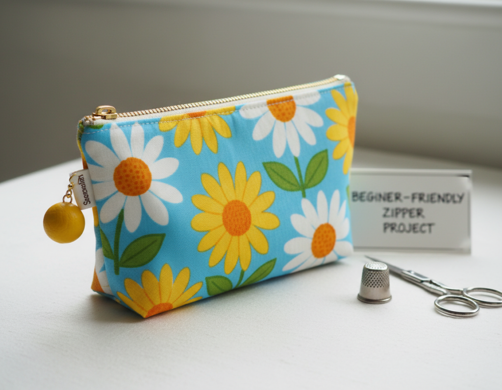 small zippered pouch beginner sewing tutorial with cute fabric small zippered pouch beginner sewing tutorial with cute fabric