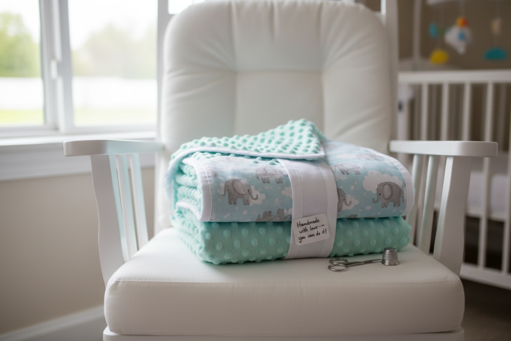 soft baby blanket showing beginner binding technique for sewing soft baby blanket showing beginner binding technique for sewing