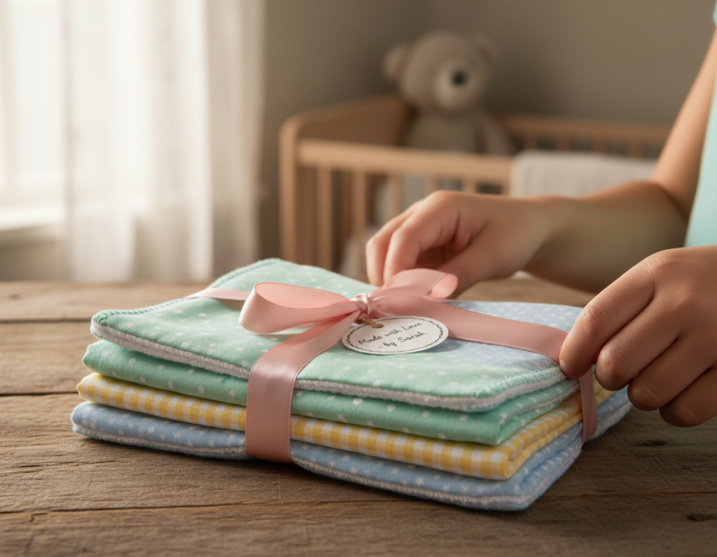 soft handmade burp cloths perfect baby gift made by kids