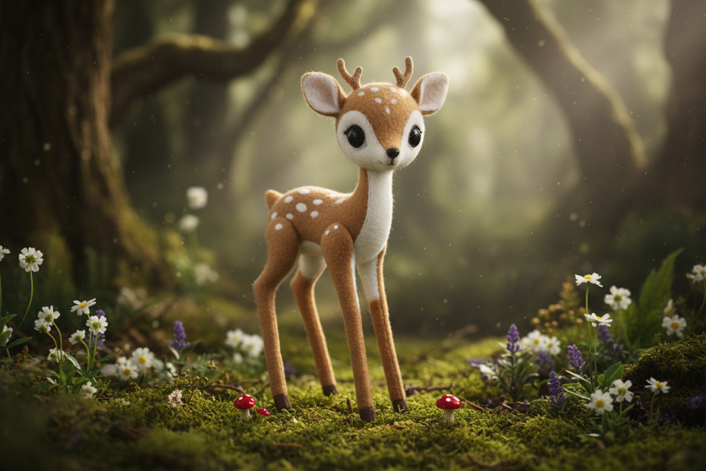 spotted fawn stuffed animal with long legs