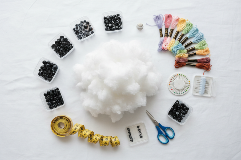 stuffing materials and safety eyes for stuffed animals