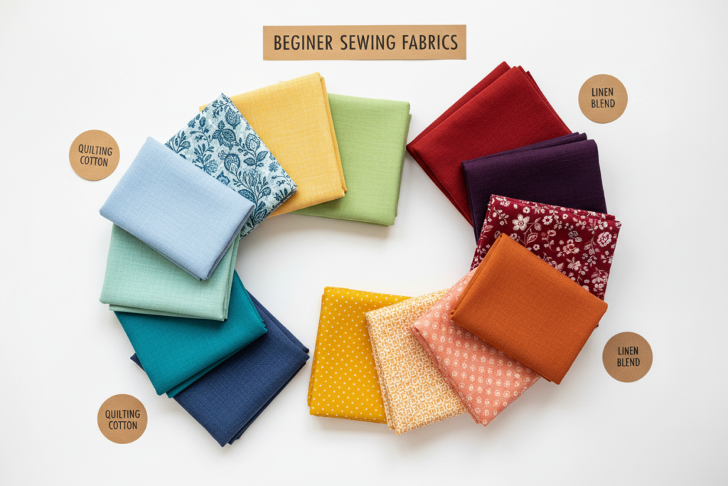 variety of beginner-friendly cotton fabrics for sewing projects variety of beginner-friendly cotton fabrics for sewing projects