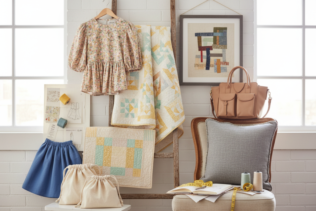 various advanced sewing projects displayed together