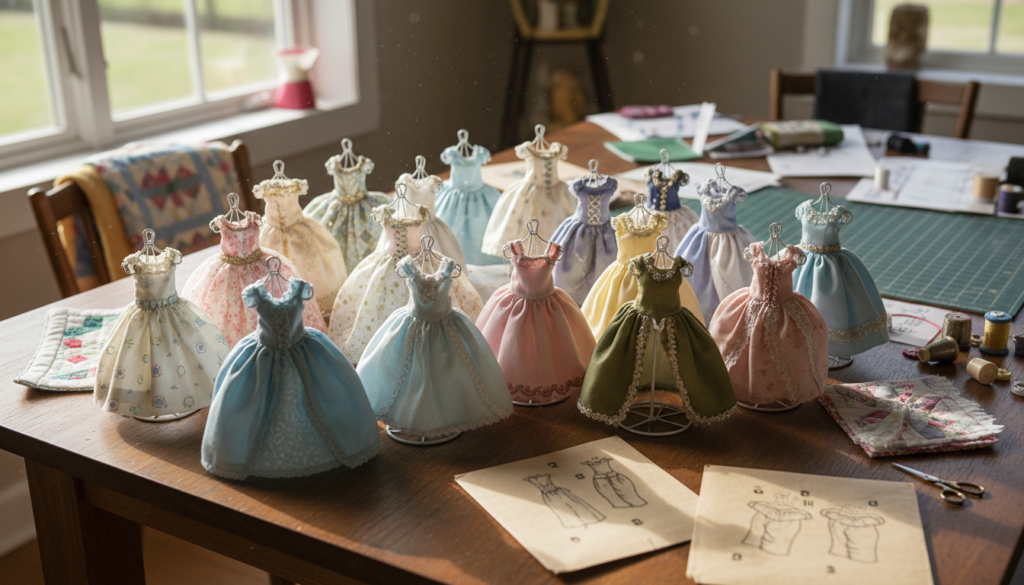 various doll dress patterns and fabric samples various doll dress patterns and fabric samples