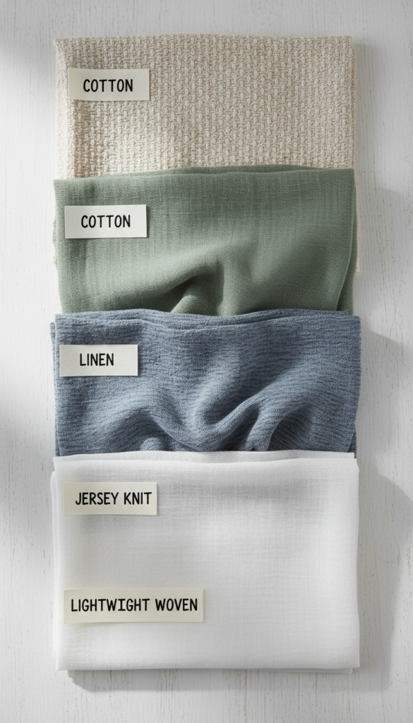 various fabric swatches showing different textures