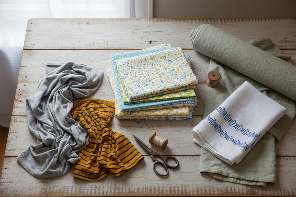 various fabric types suitable for beginner top sewing projects