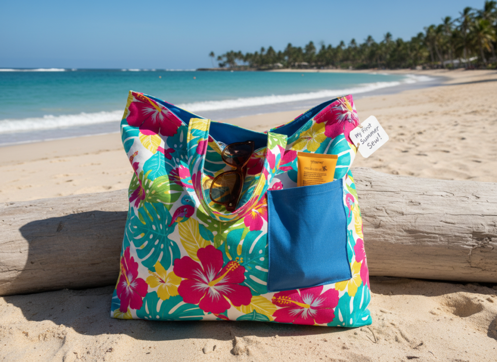 water-resistant beach bag handmade summer