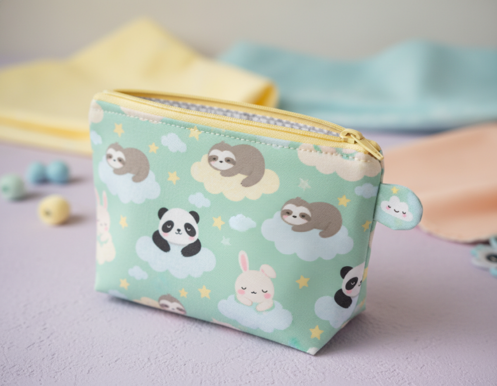 zippered pouch with cute design