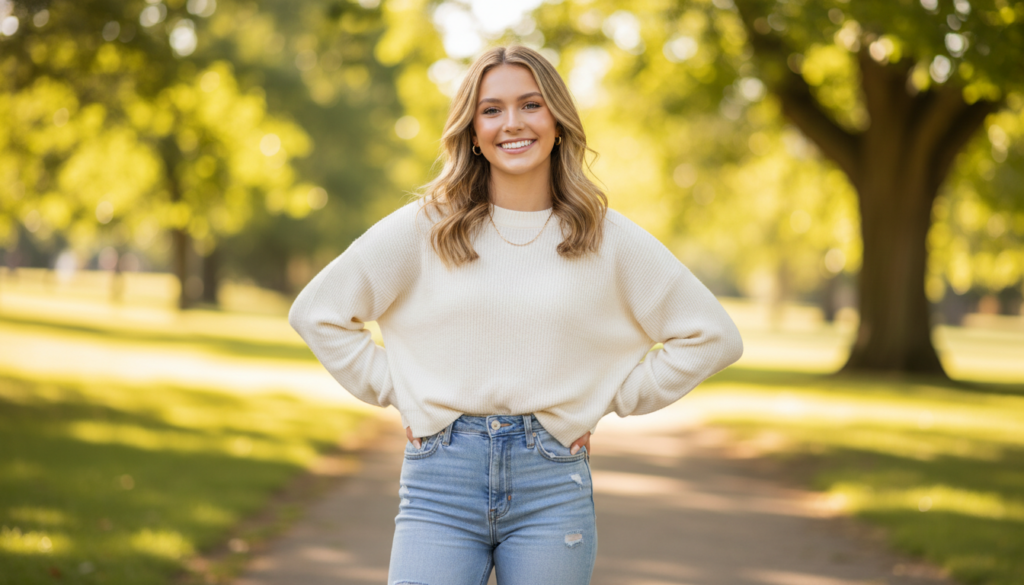 Confident teen after successful transformation