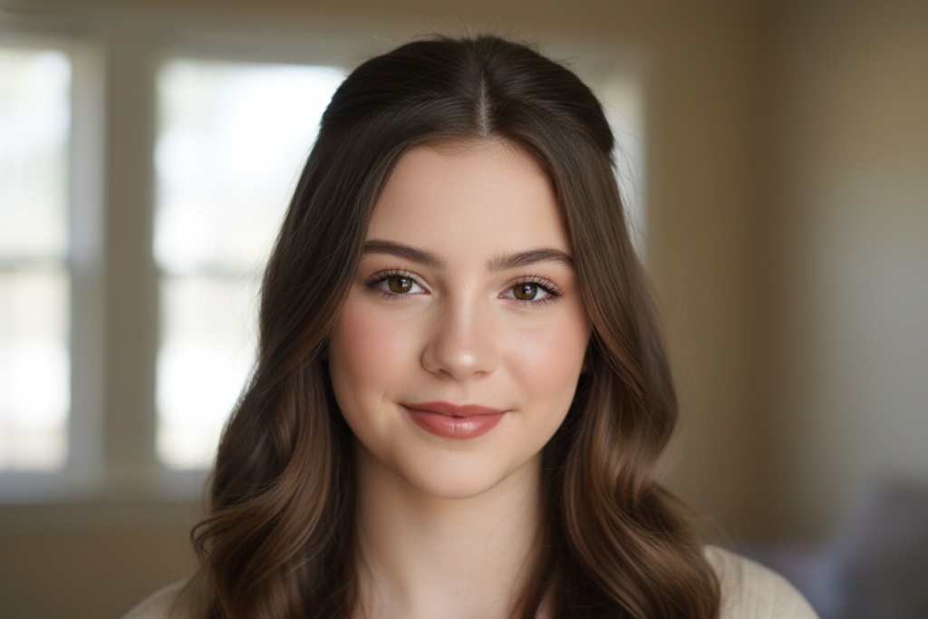 Easy teen hairstyle example with natural look