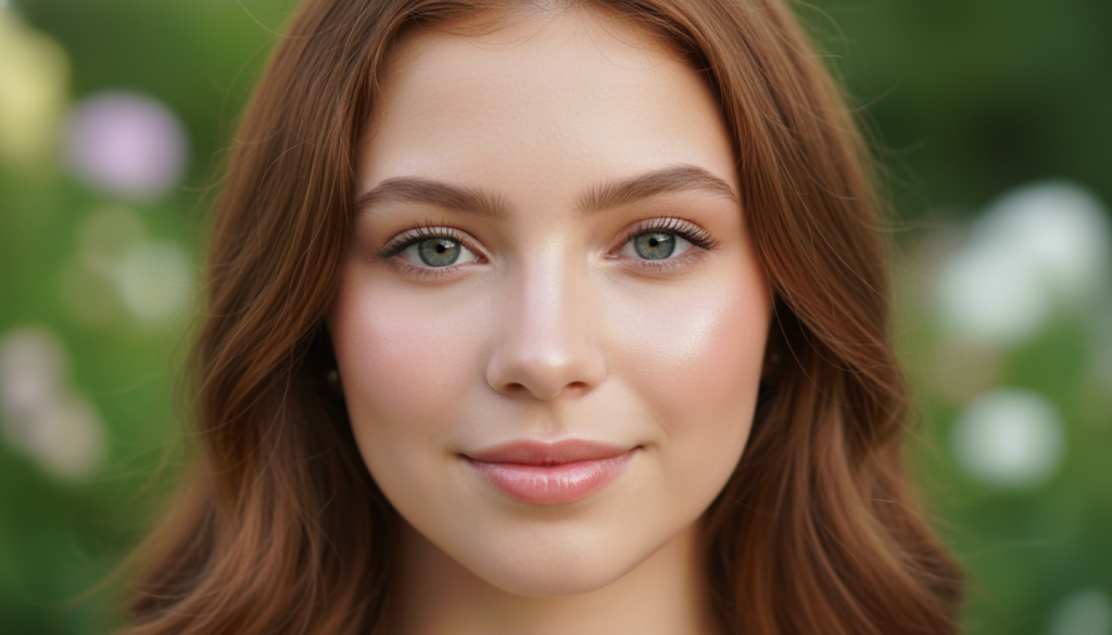 Natural makeup look on teen face
