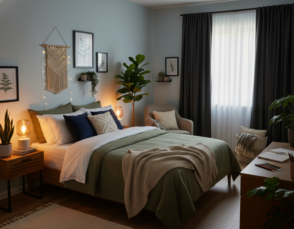 Peaceful teen bedroom setup for good sleep