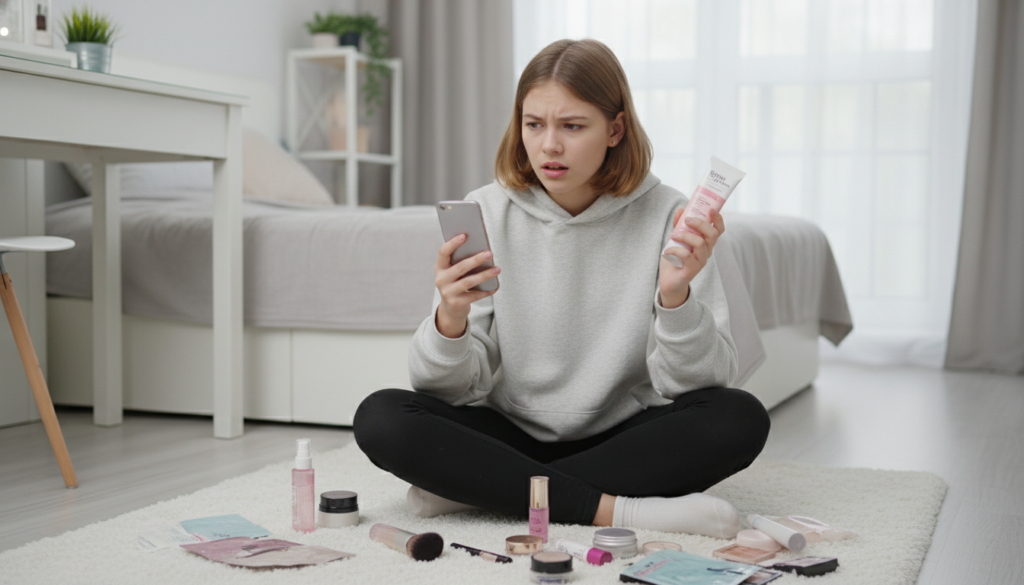 Teen confused by skincare misinformation