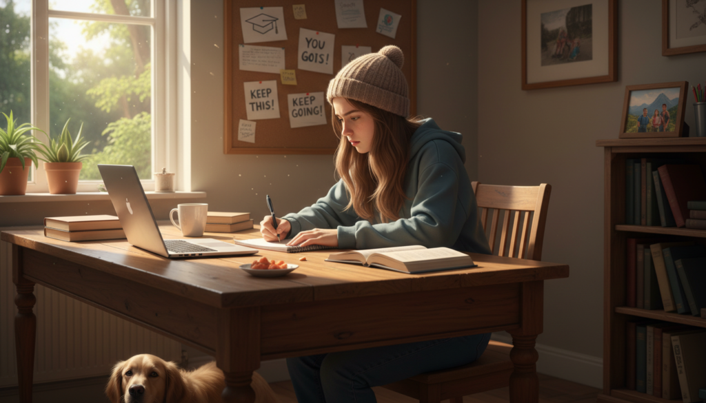 Teen overcoming challenges with determination