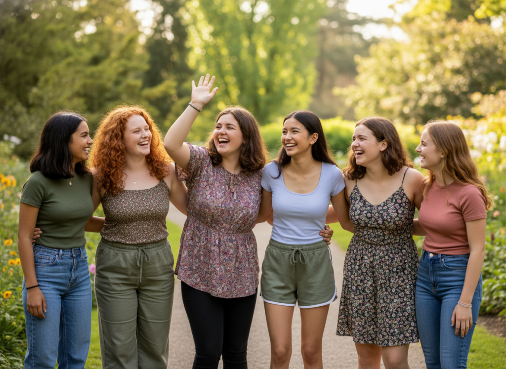 Teen practicing body positivity and self-acceptance