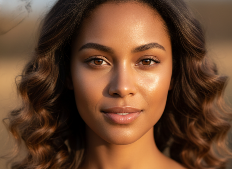 clear brown skin glowing radiant healthy complexion