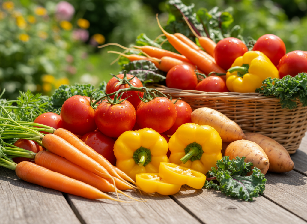 colorful carotenoid rich vegetables