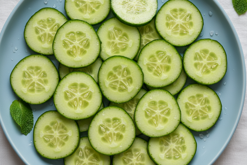cucumber slices for hydrating juice