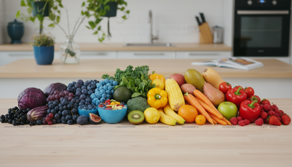 diverse nutrient rich foods for skin