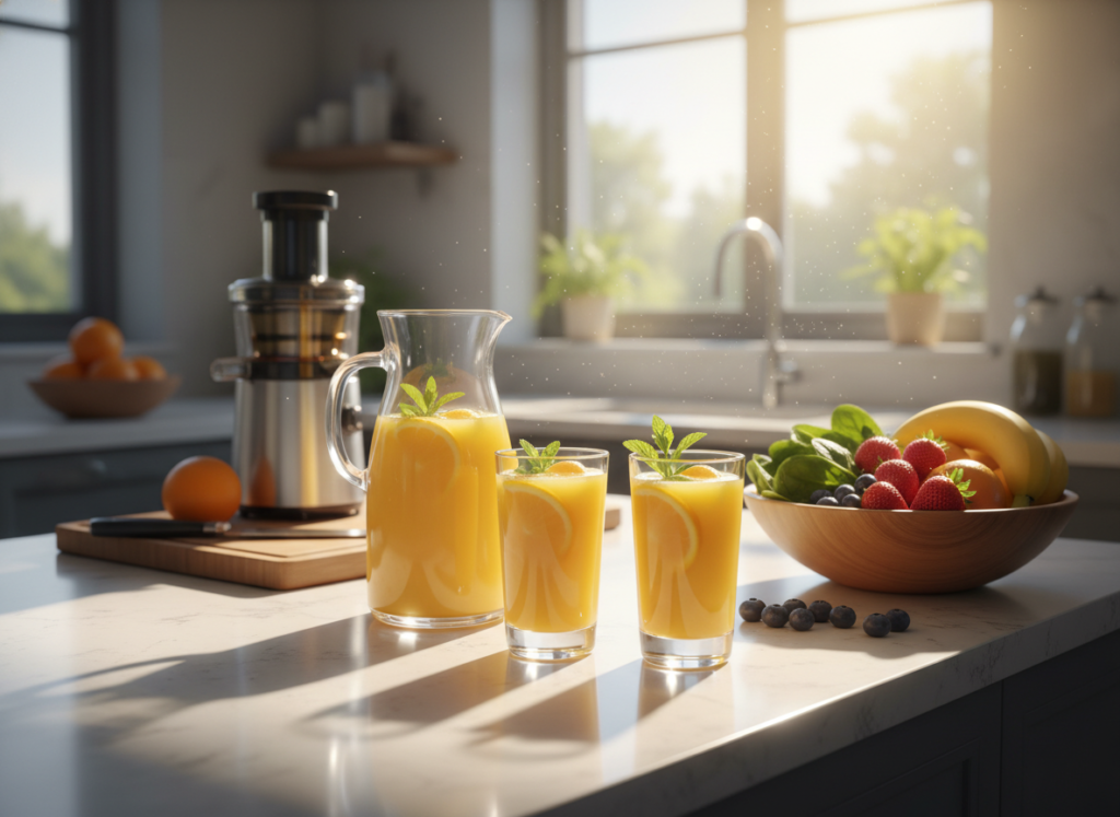 fresh juice and healthy lifestyle