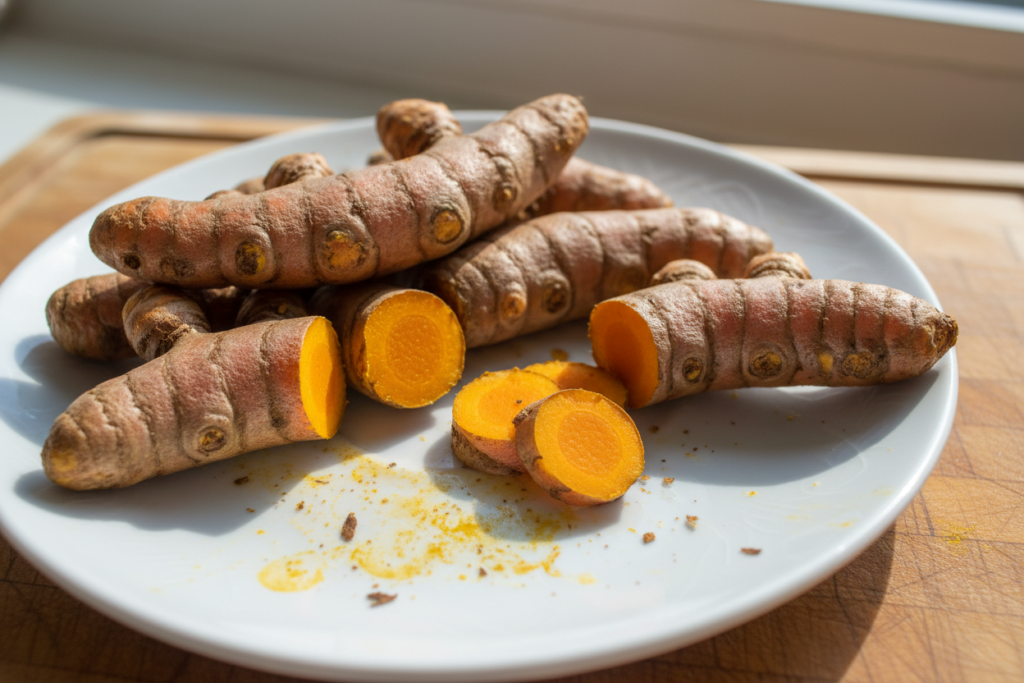 fresh turmeric root for healing juice