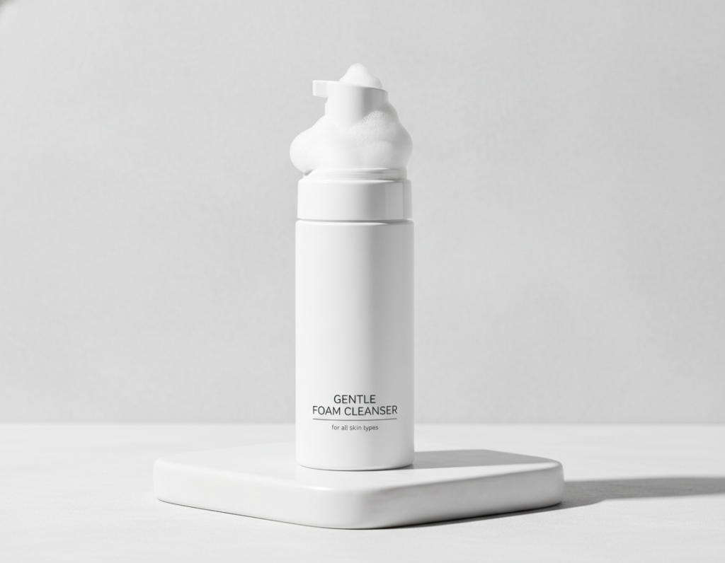 gentle cleanser bottle with foam pump dispenser