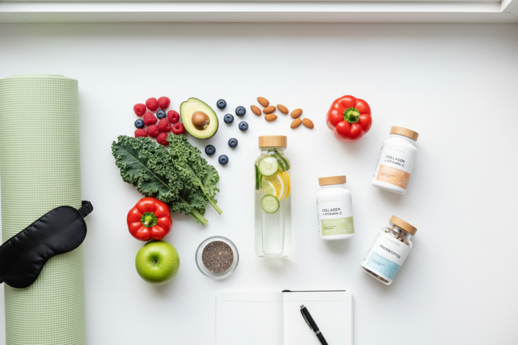 healthy lifestyle elements for better skin