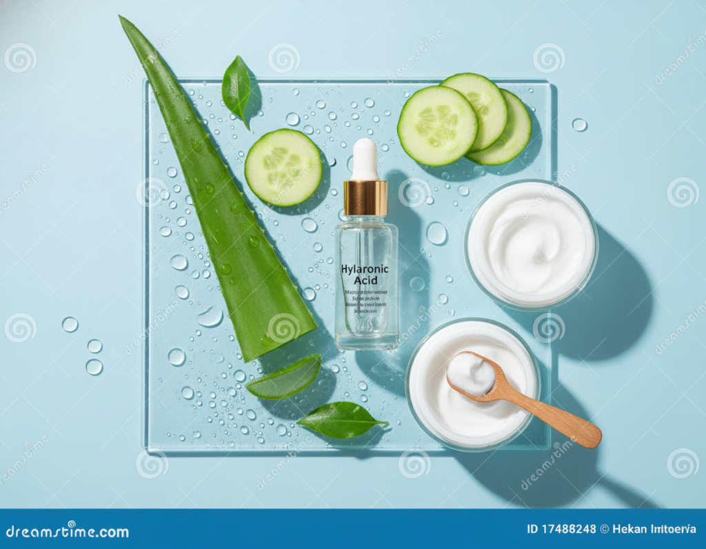 hydrating diy skin care routine products and water