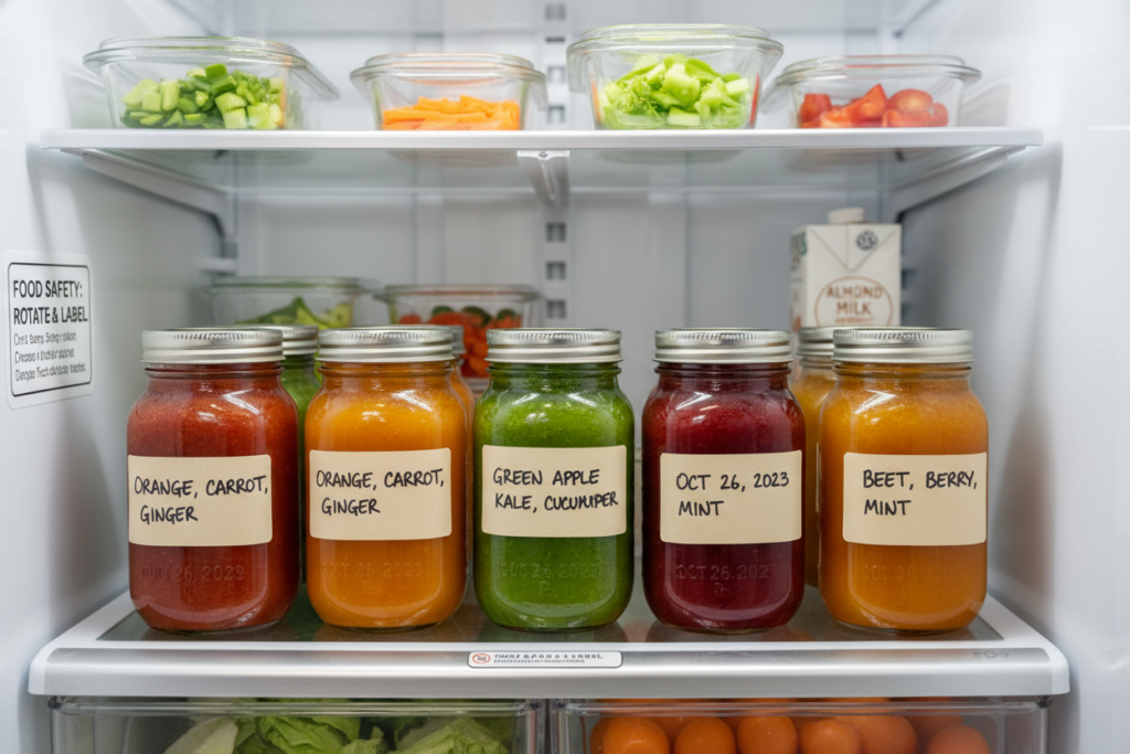 juice storage in glass containers