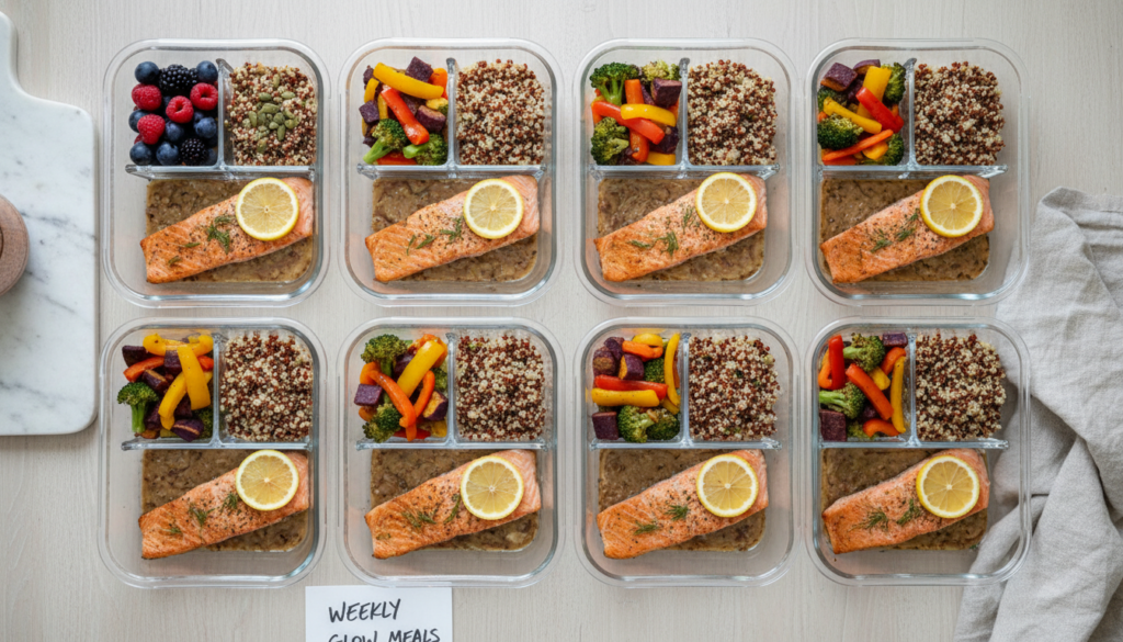 meal prep for clear skin foods