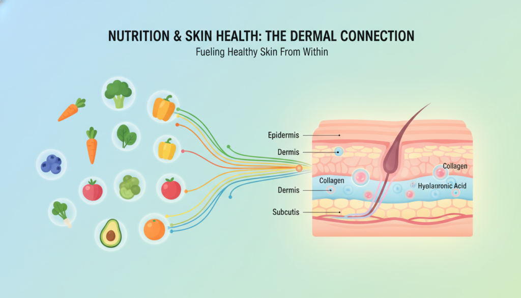 scientific diagram of skin health and nutrition
