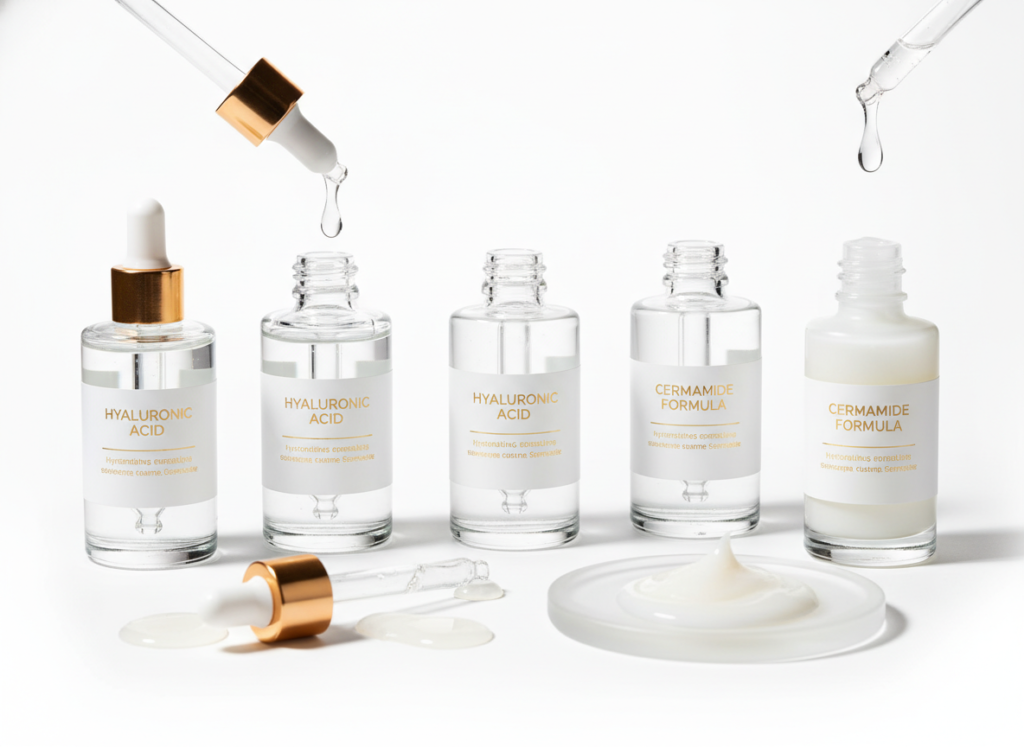 various hydrating serums for dry skin care routine