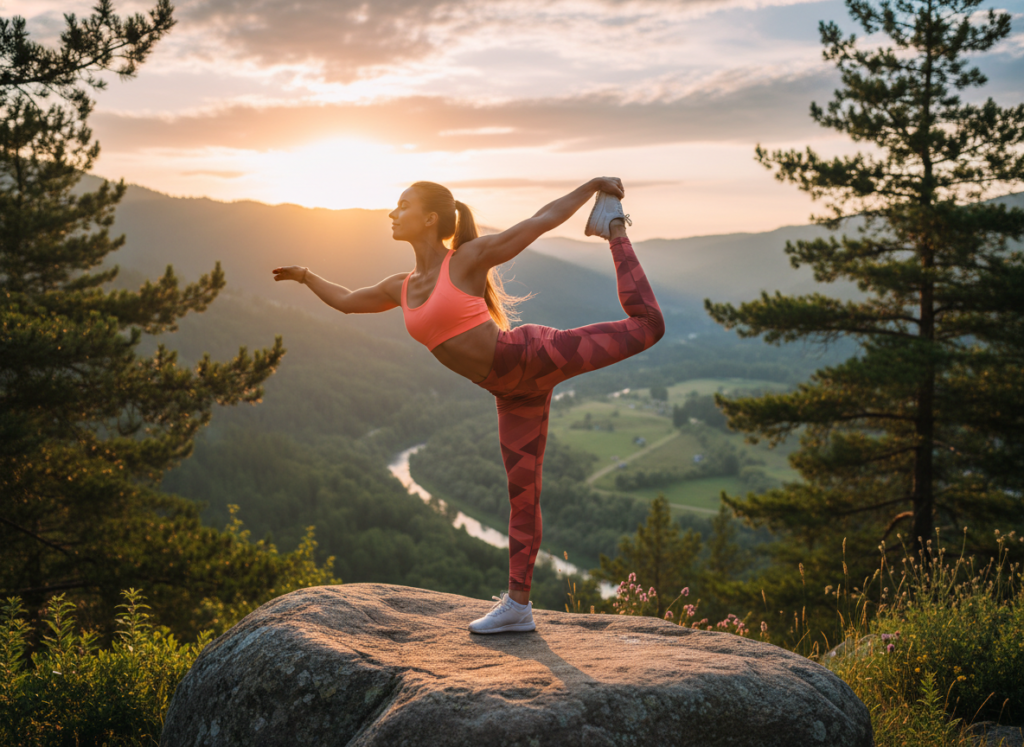 woman exercising outdoors with glowing skin woman exercising outdoors with glowing skin