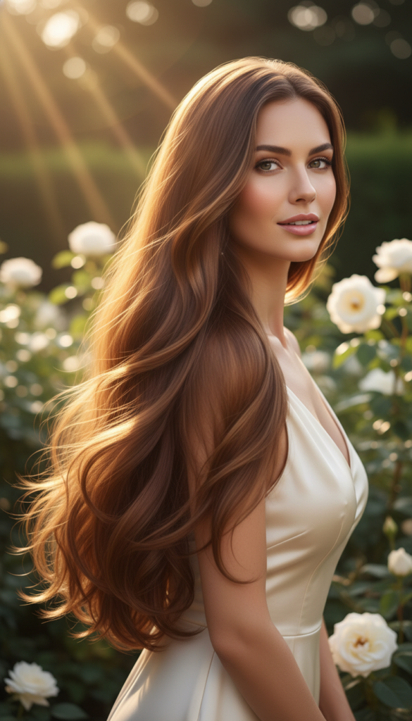 woman with shiny healthy hair looking confident woman with shiny healthy hair looking confident