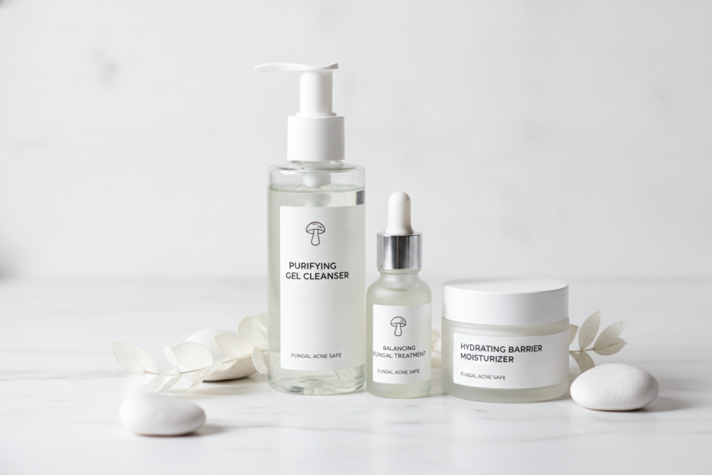 Curated selection of fungal acne safe skincare products