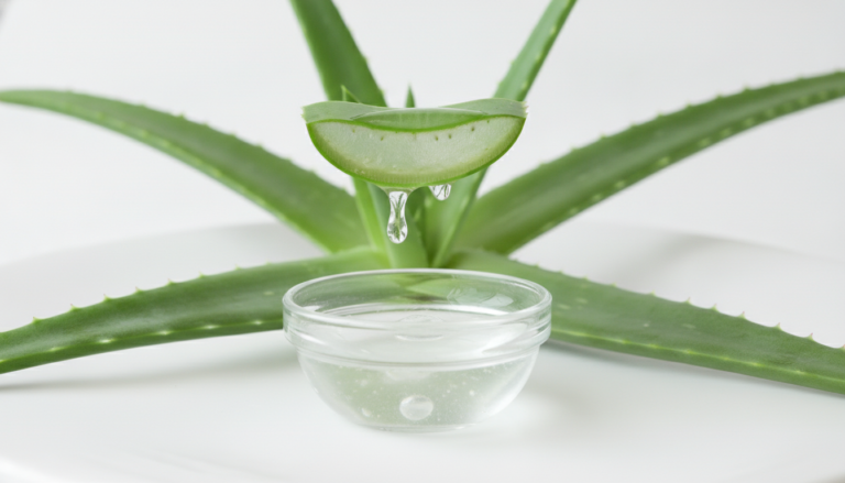 How to Get Clear Skin with Aloe Vera - fresh aloe vera plant with gel extracted