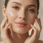 How to Get Clear Smooth Skin: Complete Guide & Tips How to Get Clear Smooth Skin - woman with radiant complexion touching her face