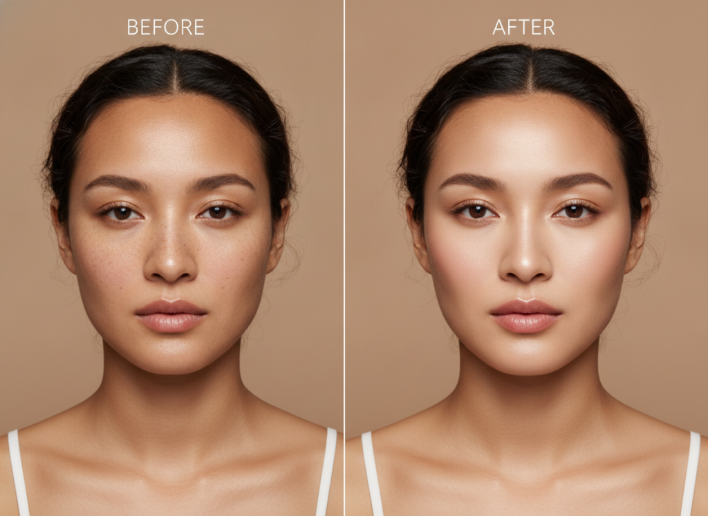 Korean makeup foundation application technique for flawless base