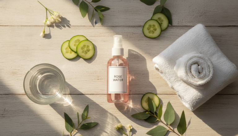 Natural Glow Up Tips featuring fresh skincare routine with natural ingredients