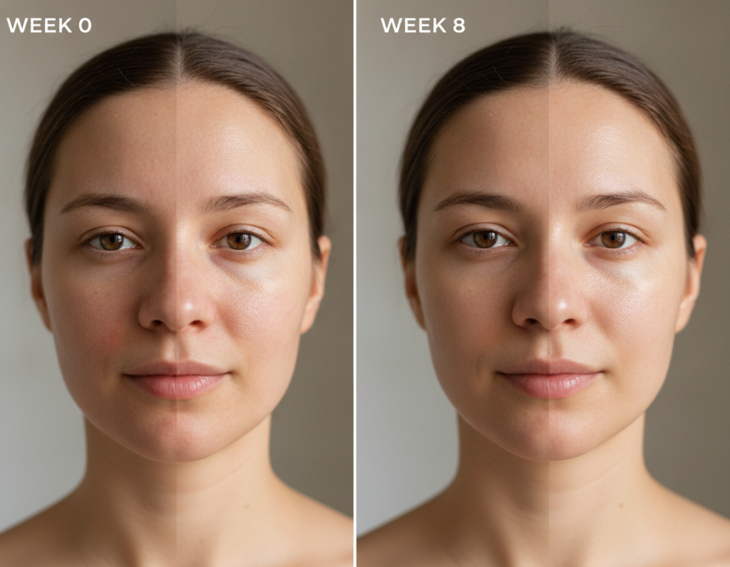 before and after natural skin care results comparison