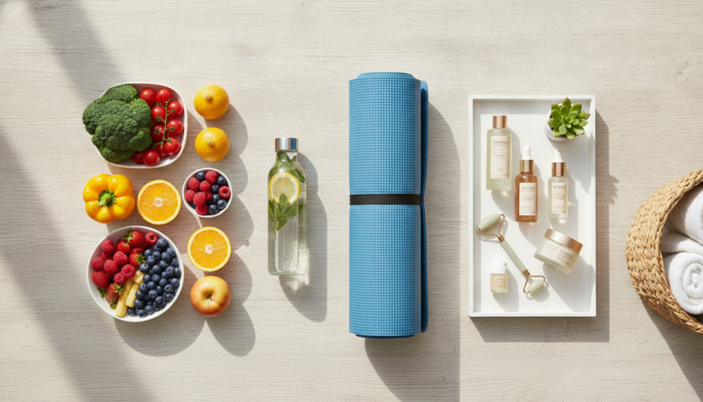 healthy lifestyle elements supporting skin healing