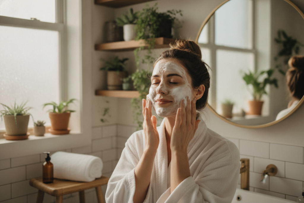natural face cleansing with botanical cleanser
