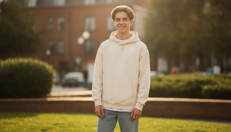 teenage boy looking confident and well-groomed
