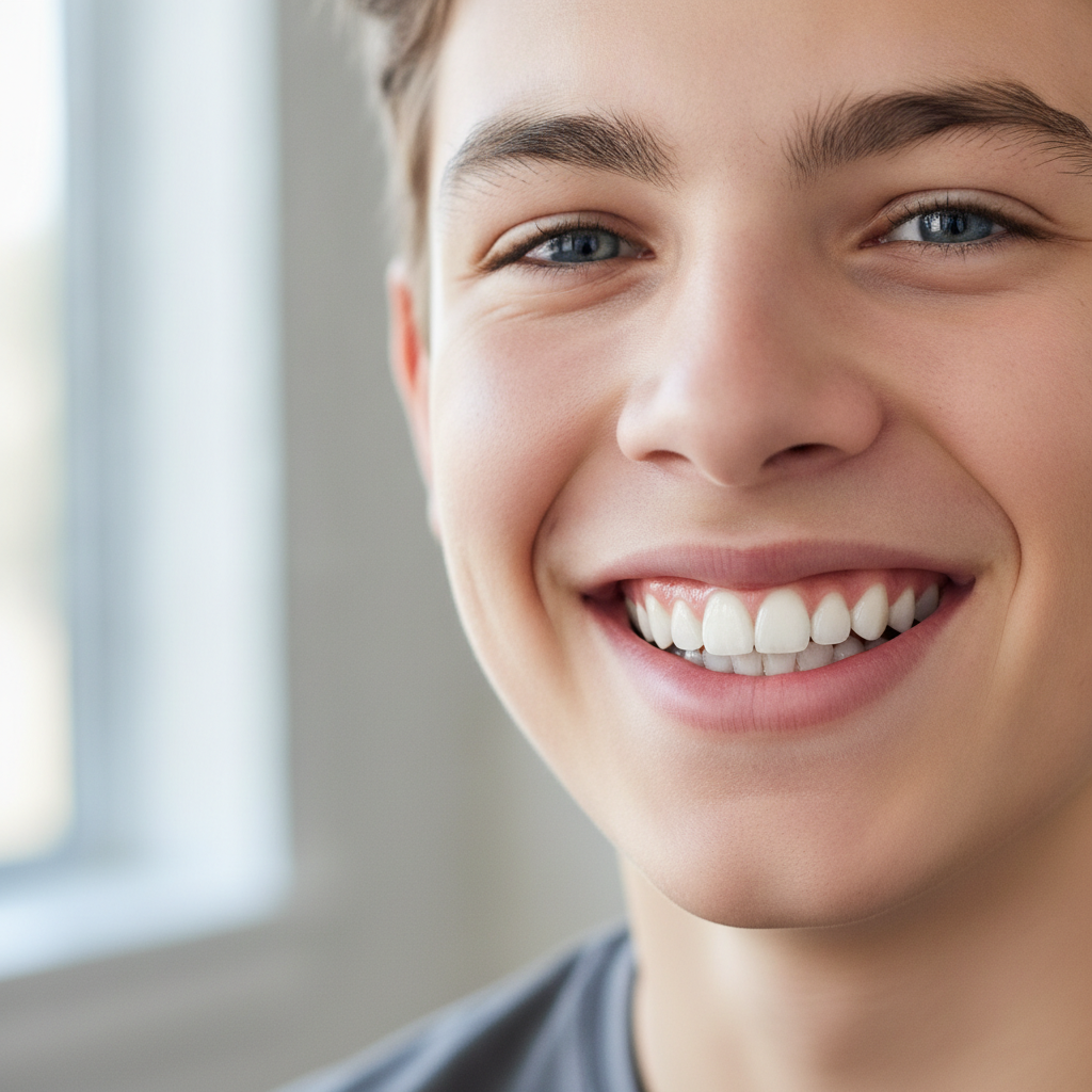 teenage boy with bright confident smile