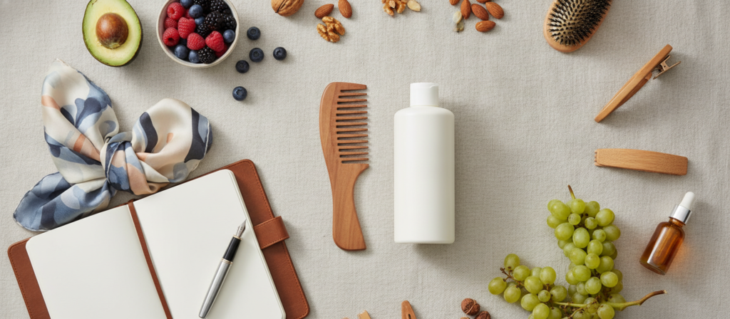 90-day hair care routine tools without text