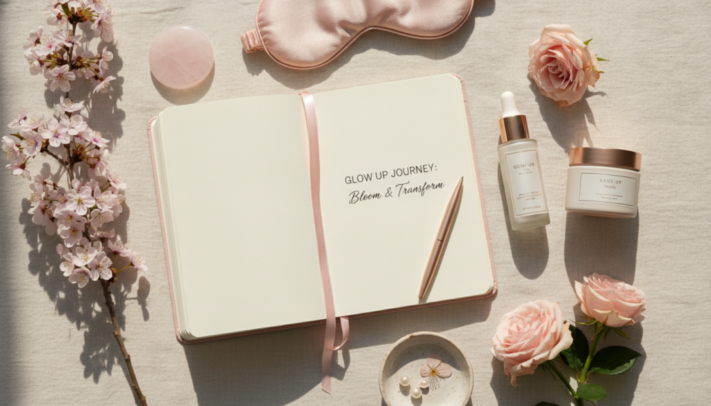 Aesthetic transformation inspiration with soft pastel tones and minimalist beauty elements Aesthetic transformation inspiration with soft pastel tones and minimalist beauty elements