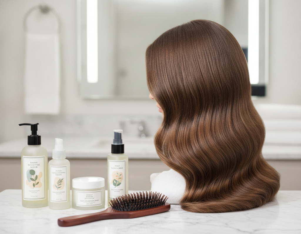 Anti-frizz hair styling products for smooth texture