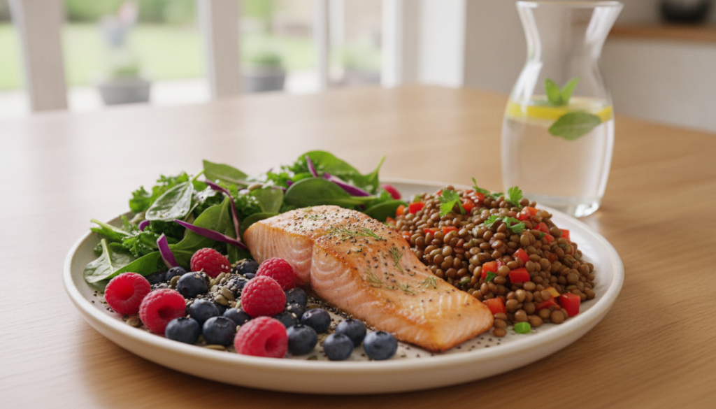 Balanced food choices that support hair growth and health