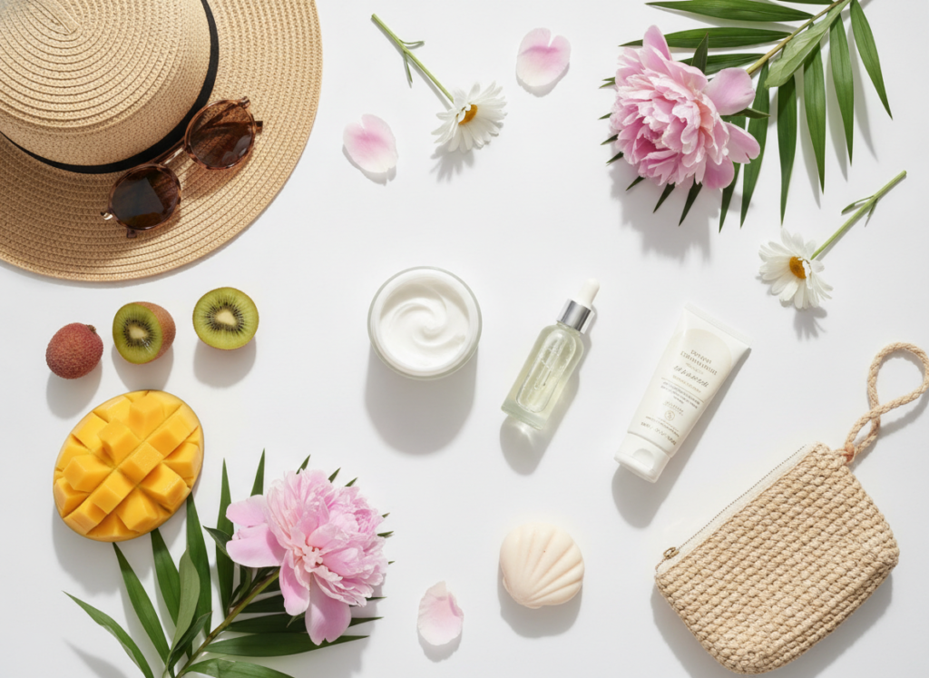 Beautiful summer aesthetic with natural beauty elements Beautiful summer aesthetic with natural beauty elements