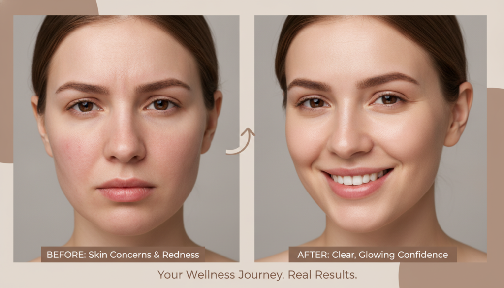 Before and after clear skin transformation results Before and after clear skin transformation results